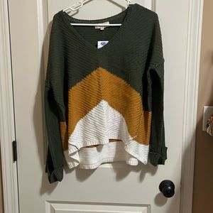 Multi colored light front crop sweater